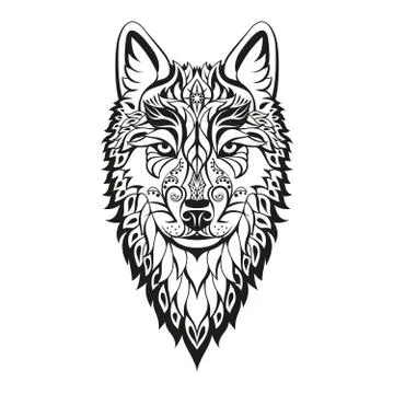 Modern abstract character wolf head. Stock Illustration