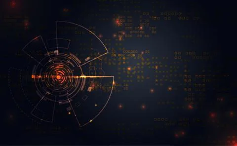 Modern abstract circle communication  connection technology gold line premium Illustrazione stock