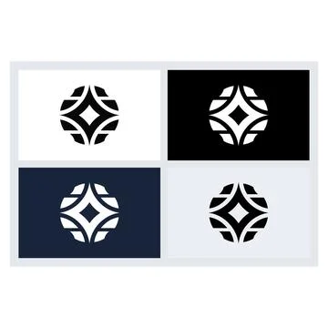 Modern Abstract Circle Logo Set Stock Illustration