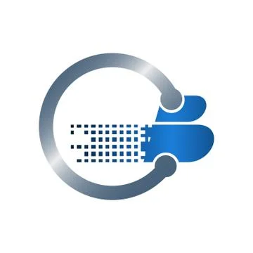 Modern Abstract Circle ring Tech Logo Design Template Stock Illustration
