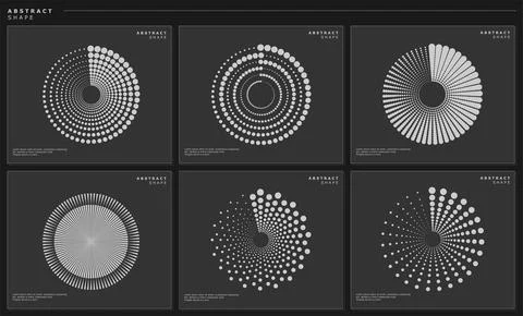 Modern abstract circle sphere logo design template. Digital halftone dots vector Stock Illustration