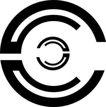 Modern Abstract Circular Logo – Minimal Geometric Tech Design Illustrazione stock