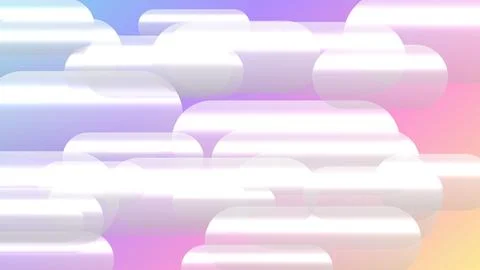 Modern abstract cloud shapes in soft pastel gradient background Stock Illustration