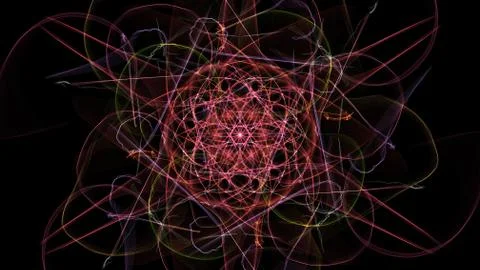 Modern abstract colored lines on black background. Stock Illustration