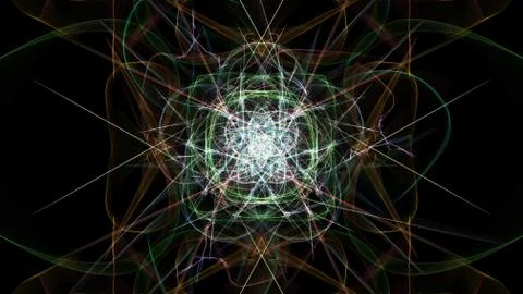 Modern abstract colored lines on black background. Stock Illustration