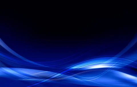 Modern abstract composition, background with blue waves Stock Illustration