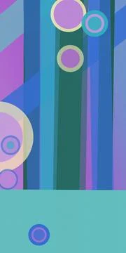 A modern abstract composition combines vertical color bands, overlapping ci.. Stock Illustration