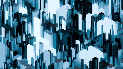 A modern abstract composition featuring overlapping architectural shapes and ver Stock Footage 340237912