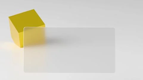 A modern abstract composition with floating geometric objects and a frosted g 스톡 일러스트