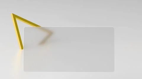 A modern abstract composition with floating geometric objects and a frosted g 库存插图