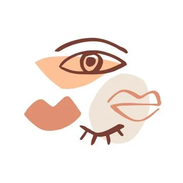 Modern abstract composition with human eyes Stock Illustration