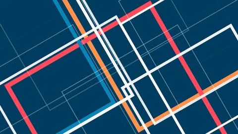 A modern abstract composition of intersecting geometric lines in deep blue,.. 스톡 일러스트