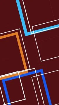 A modern abstract composition of intersecting geometric frames in maroon, b.. Illustrazione stock