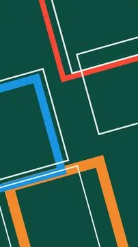 A modern abstract composition of intersecting rectangles in deep green with.. Stock Illustration