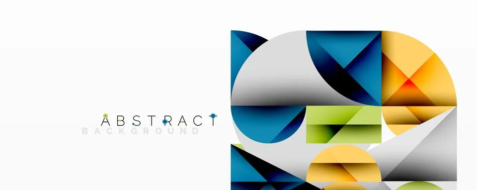 Modern abstract composition with layered circles and angular segments featuring Illustrazione stock