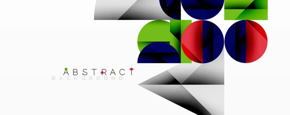 Modern abstract composition with layered circles and angular segments featuring Illustrazione stock
