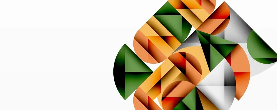 Modern abstract composition with layered circles and angular segments featuring 스톡 일러스트