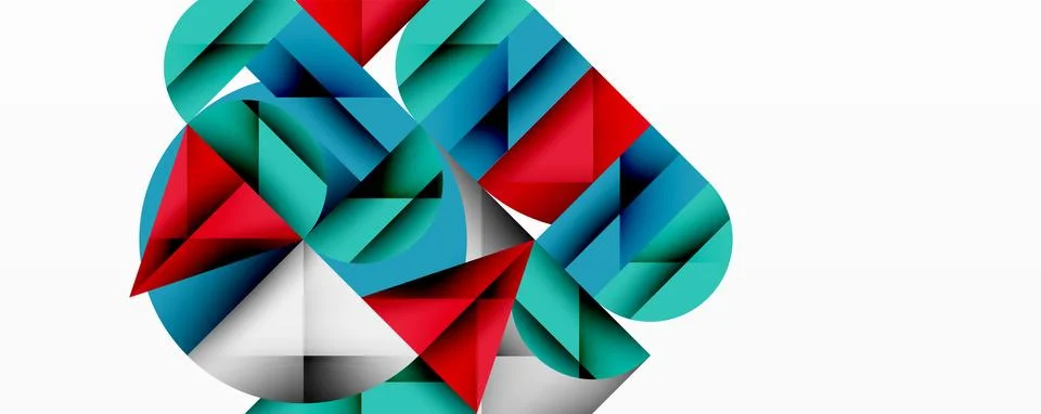 Modern abstract composition with layered circles and angular segments featuring Stock Illustration