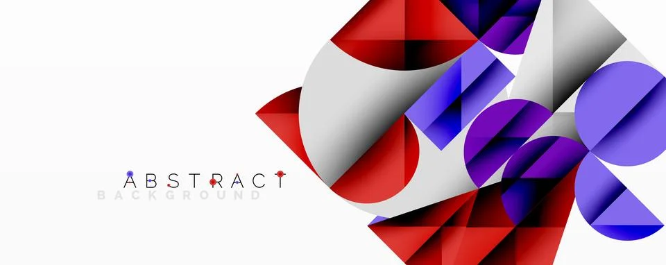 Modern abstract composition with layered circles and angular segments featuring Illustrazione stock