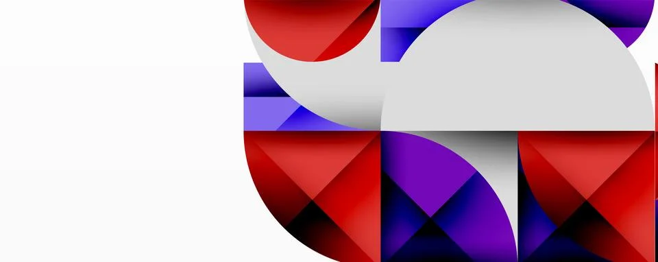 Modern abstract composition with layered circles and angular segments featuring Ilustração Stock