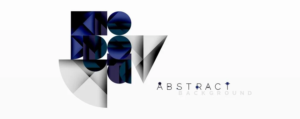 Modern abstract composition with layered circles and angular segments featuring Ilustración de archivo