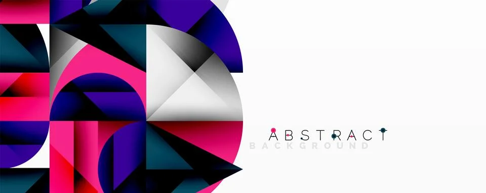 Modern abstract composition with layered circles and angular segments featuring Ilustração Stock