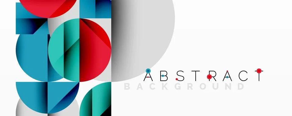 Modern abstract composition with layered circles and angular segments featuring 库存插图