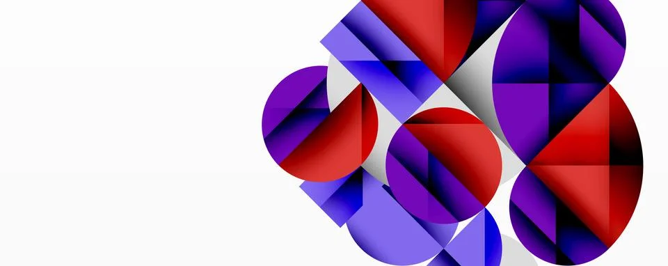 Modern abstract composition with layered circles and angular segments featuring 库存插图