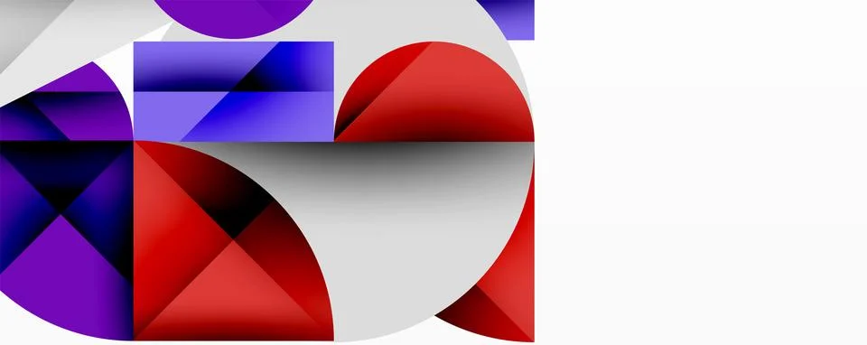 Modern abstract composition with layered circles and angular segments featuring Illustrazione stock