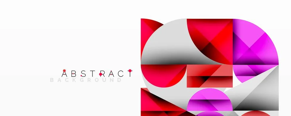 Modern abstract composition with layered circles and angular segments featuring Illustrazione stock