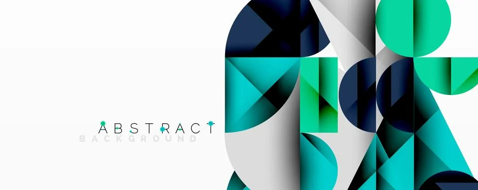 Modern abstract composition with layered circles and angular segments featuring 库存插图