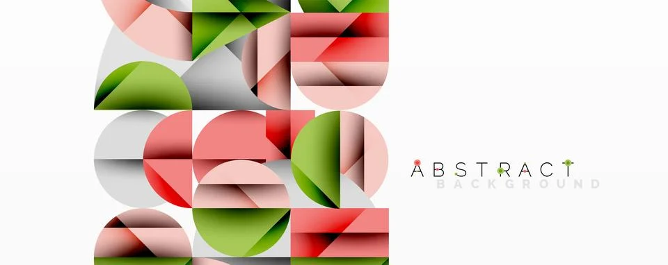 Modern abstract composition with layered circles and angular segments featuring Ilustração Stock