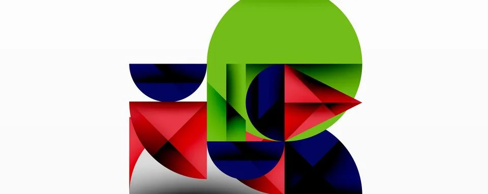 Modern abstract composition with layered circles and angular segments featuring 스톡 일러스트
