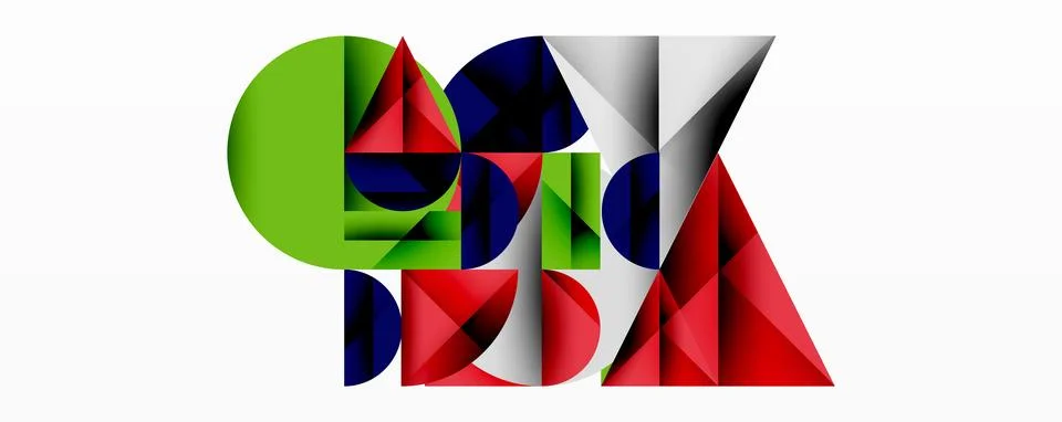 Modern abstract composition with layered circles and angular segments featuring Illustrazione stock