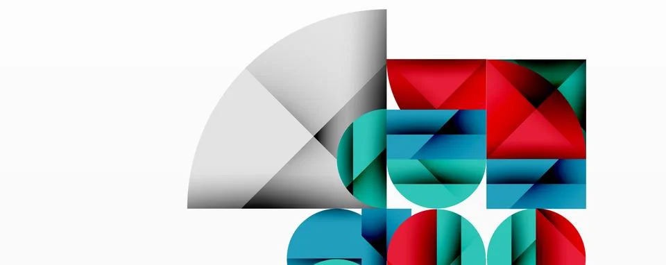 Modern abstract composition with layered circles and angular segments featuring Illustrazione stock