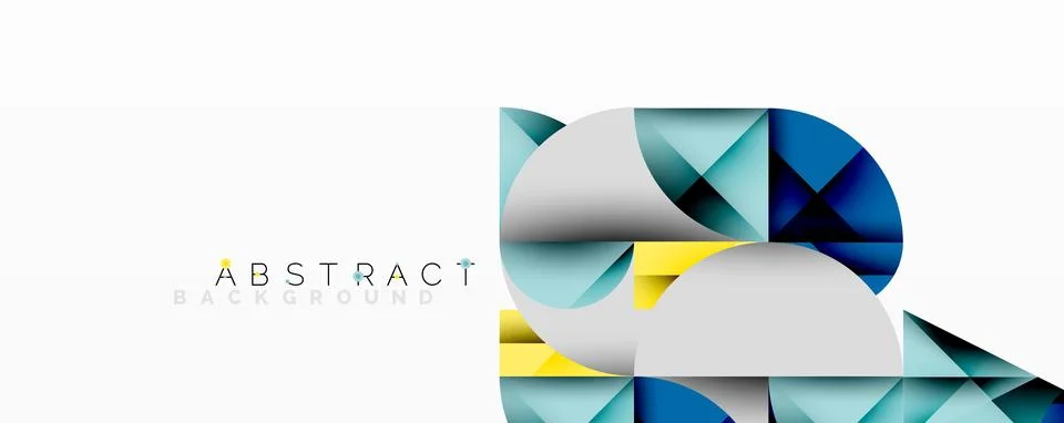 Modern abstract composition with layered circles and angular segments featuring Illustrazione stock