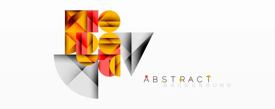 Modern abstract composition with layered circles and angular segments featuring 库存插图