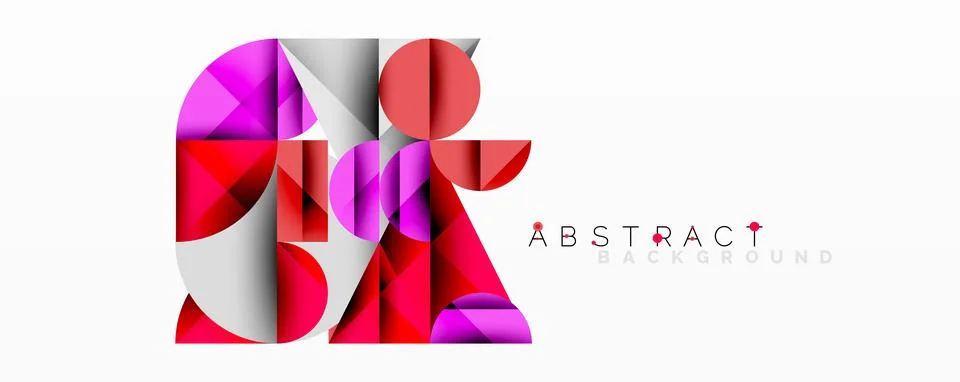Modern abstract composition with layered circles and angular segments featuring イラスト素材
