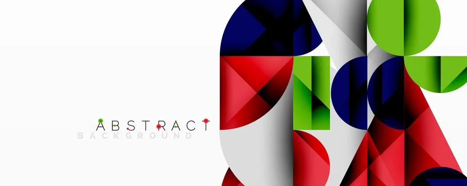 Modern abstract composition with layered circles and angular segments featuring Stock Illustration