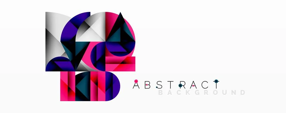 Modern abstract composition with layered circles and angular segments featuring Illustrazione stock