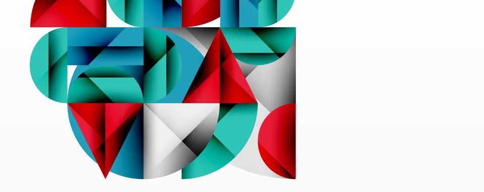 Modern abstract composition with layered circles and angular segments featuring 스톡 일러스트