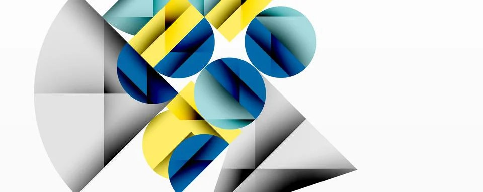 Modern abstract composition with layered circles and angular segments featuring イラスト素材