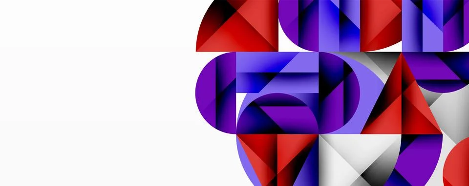 Modern abstract composition with layered circles and angular segments featuring Illustrazione stock