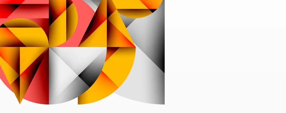 Modern abstract composition with layered circles and angular segments featuring 스톡 일러스트