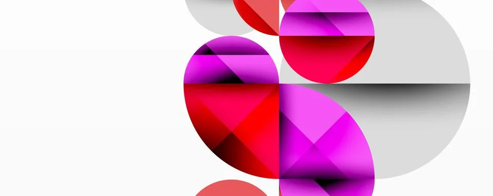 Modern abstract composition with layered circles and angular segments featuring 库存插图
