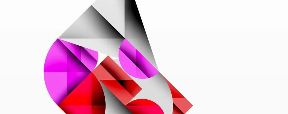 Modern abstract composition with layered circles and angular segments featuring Illustrazione stock