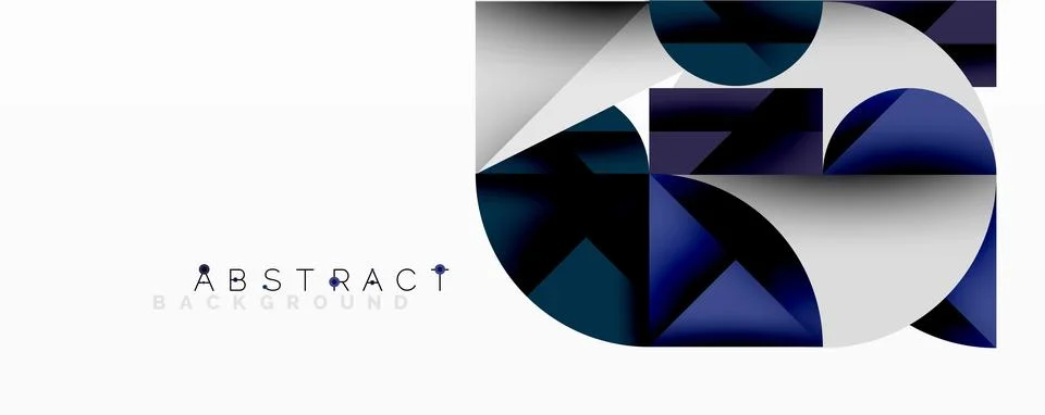 Modern abstract composition with layered circles and angular segments featuring Stock Illustration