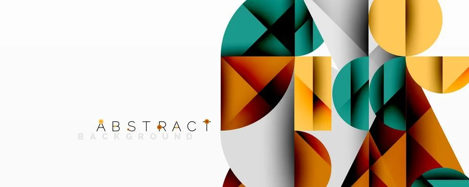 Modern abstract composition with layered circles and angular segments featuring 스톡 일러스트