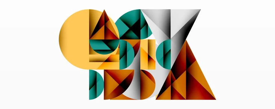 Modern abstract composition with layered circles and angular segments featuring 스톡 일러스트