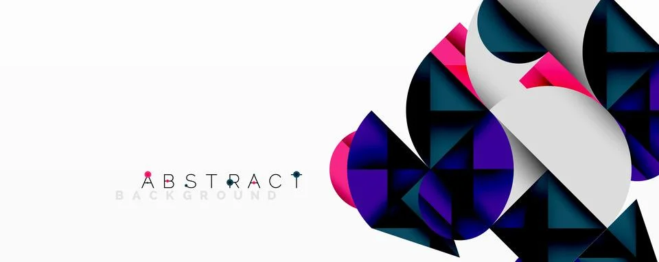 Modern abstract composition with layered circles and angular segments featuring Illustrazione stock